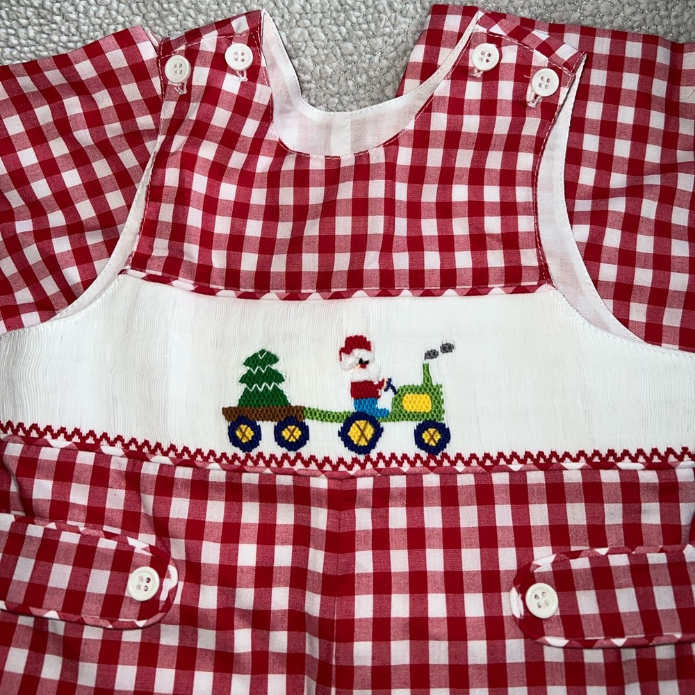 Mom&Me Christmas Santa Smocked JonJon